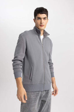 Толстовка Comfort Fit с воротником-стойкой на молнии - Defacto фото 4