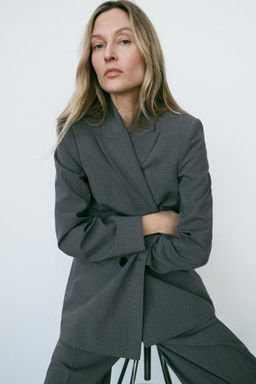 DOUBLE-BREASTED BLAZER WITH SHOULDER PADS - Zara фото 4