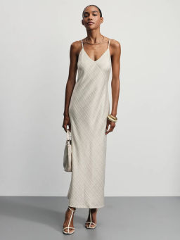 Атласное платье на бретелях / Zarina  фото 2