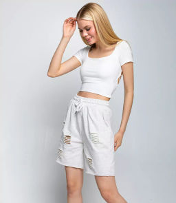 Шорты #КТ1291, светло-серый меланж