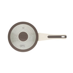 0431 GIPFEL Ковш SONRIZO 16см/1,3л из кованого алюминия со стеклянной крышкой, с индукционным дном, с 3-слойным антипригарным мраморным покрытием Excilon Marble, c бакелитовой ручкой с покрытием Soft Touch. Толщина: 2,0/4,0мм  фото 5