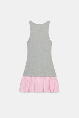 DRESS WITH CONTRAST PUFFBALL HEM - Zara фото 6