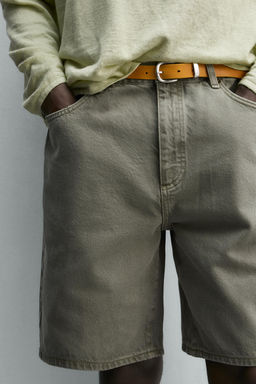 BERMUDA DENIM REGULAR FIT / Verde gris