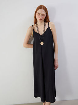 V Yaka Modal Kar???ml? A Kesim Elbise