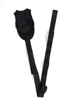 Эспандер-лента с захватами для мышц ног, чёрный