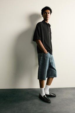 CAMISA RELAXED FIT RELIEVE / Negro - Zara фото 6