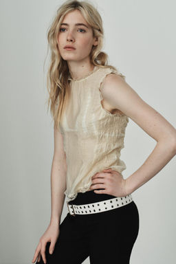 LACE SHIRT WITH COVERED BUTTONS - Zara фото 2