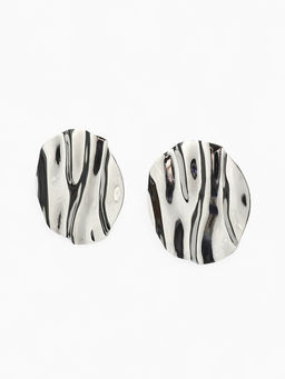 Клипсы Тренд круг, цвет серебро