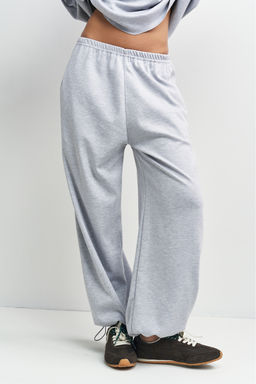 Брюки хлопковые на кулиске Серый меланж - Erist store фото 2
