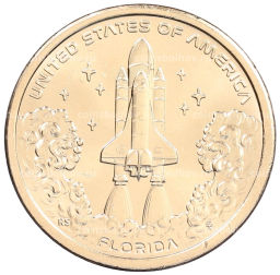 Монета 1 доллар 2025 года D США Американские инновации  Флорида (Мыс Канаверал)