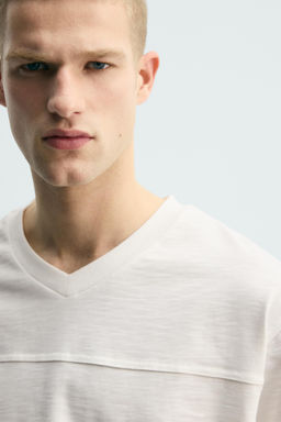 CAMISETA RELAXED FIT ESTRUCTURA FLAM? / Blanco - Zara фото 6