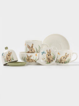 Лимонница Доляна «Зайка», доломит, 9×9 см, белая