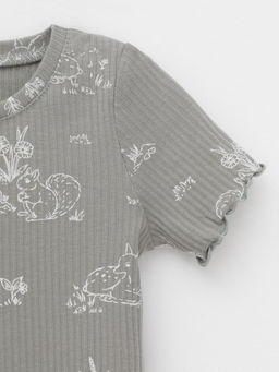 КР 302814/лесной туман,обитатели леса к579 фуфайка (футболка) д/дев яс