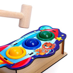 Стучалка «‎Ракета»‎, 3 шарика, цвет МИКС