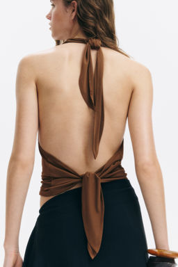 Top halter con escote drapeado - H&m фото 4
