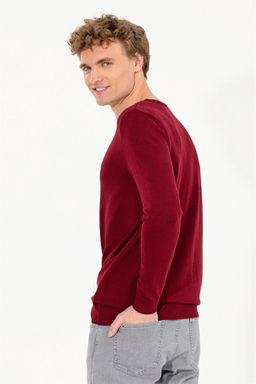 U. S. Polo Assn Мужской бордово-красный базовый свитер - U.s. polo assn фото 13