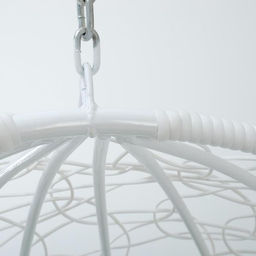 Кресло - кокон подвесное «Капля», 72×98×186 см, с искусственным ротангом, белое, с зелёной подушкой