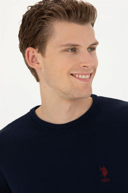 Мужской темно-синий базовый свитер - U.s. polo assn фото 2