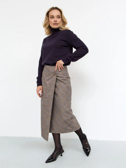 Юбка T-lab TL-SKT-010TK-JSP-бежевый клетка  фото 5