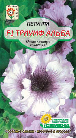 Триумф Альба F1 крупноцветковая петуния 10шт (ссс)