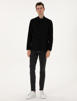 Siyah Regular Fit Uzun Kollu G_mlek