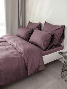 Простыня сатин-страйп 210x240 пурпурный сатин - Denastia фото 6