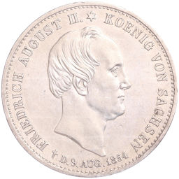 1 талер 1854 года Саксония Смерть Короля Фридриха Августа II