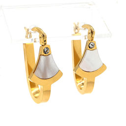 Серьги бижутерия с перламутром Веер 11*23мм, 4,3г