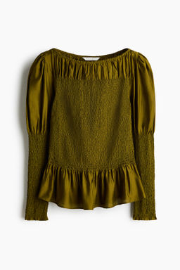 Blusa fruncida en mezcla de viscosa