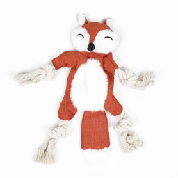 Игрушка текстильная с канатом Лиса с пищалкой, шуршащая, 26 х 28 см - Пижон фото 2