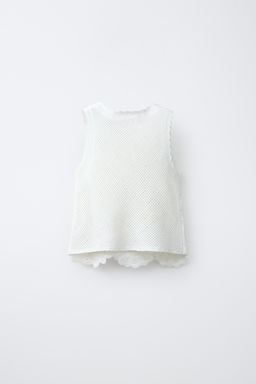 TOP PUNTO CROCHET FLORES / Crudo - Zara фото 2