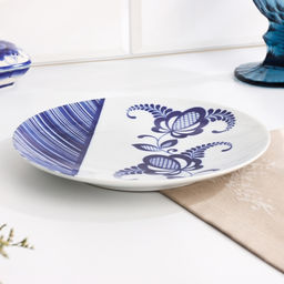 Тарелка гжель «Романс цветок», бело-синий,керамика, d = 20 см,