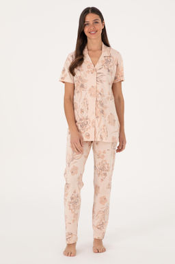 Kad_n Bej Pijama Tak_m_ Sepette S_rpriz _ndirim