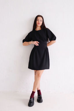 11435 Платье чёрное с объёмными рукавами - Martichelli фото 10