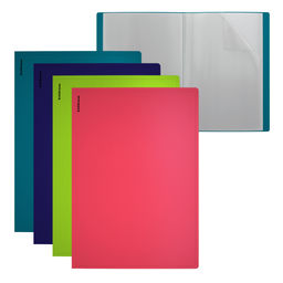 Цена за 4 шт. Папка файловая пластиковая ErichKrause Soft Reef, c 20 карманами, A4, ассорти (в пакете по 4 шт.)