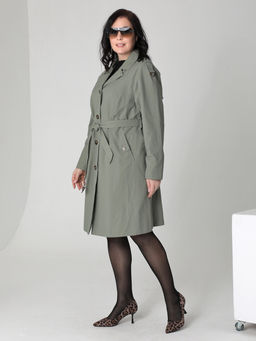 25136 Плащ серо-зеленый - Dizzyway фото 3