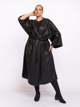 Кардиган кожаный KA05109BLK01