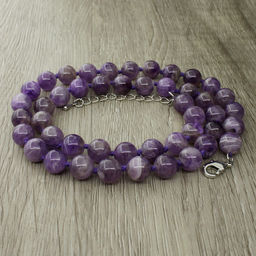 Аметист светлый, круглые 8мм, бусы 45..50см