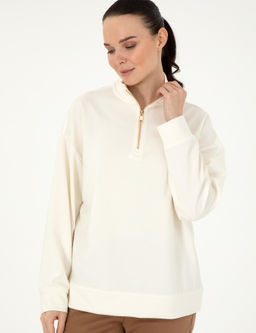 Ekru Regular Fit Modal Kuma_ Sweatshirt - Pierre cardin фото 3