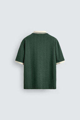 POLO JACQUARD VERTICAL BORDADO / Verde - Zara фото 8