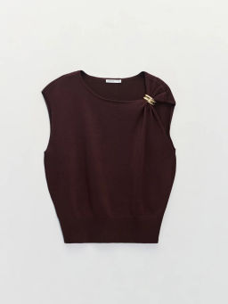 Вязаный топ с брошью ZR2605023305-27 / Zarina