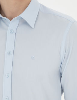 A__k Mavi Slim Fit Uzun Kollu G_mlek