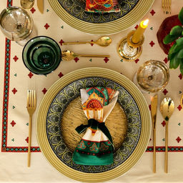 Набор столовый Этель Нью-Дели, скатерть 220х150 см, салф. 40х40 см-12шт, 100% хл  фото 6