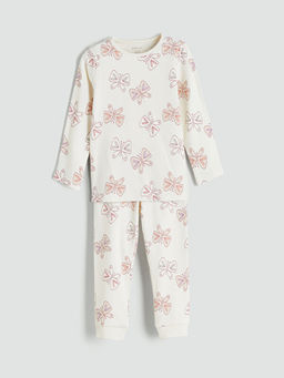 Bask?l? K?z Bebek Pijama Tak?m