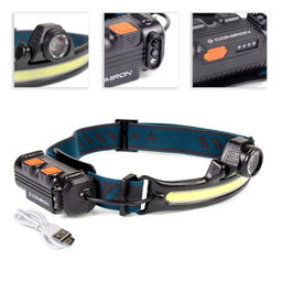 Фонарь налобный спортивный COMIRON OHEAD корпус ABS, IPX5 свет COB 400lm аккум 18650 3.7V 2000 mAh, USB Type-C; индикатор КРАСНЫЙ ава /уп 50/100/ - ГалеонТрейд фото 11