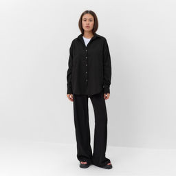 Рубашка женская MIST: Classic Collection, размер 40-42, чёрная