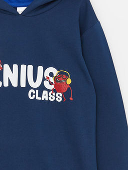 Kap??onlu Bask?l? Uzun Kollu Erkek ?ocuk Pijama Tak?m? - Waikiki фото 3