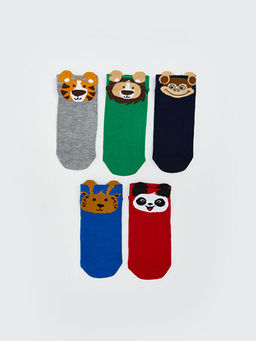 Desenli Erkek ?ocuk Patik ?orap 5li