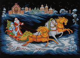 Набор для вышивания PANNA Золотая серия PR-7531 Тройка Деда Мороза 66.5 х 44 см