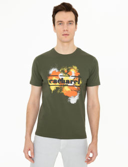 Приталенная футболка цвета хаки